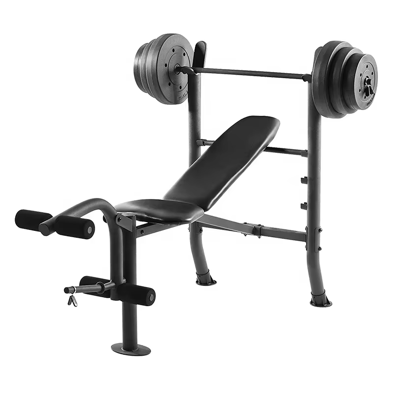 Gym Fitness Equipment 80lbs Standard  Coated Lifting Weight Set Adjustable Weight Bench — image 2
