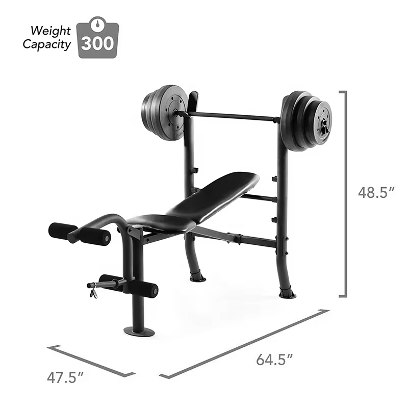 Gym Fitness Equipment 80lbs Standard  Coated Lifting Weight Set Adjustable Weight Bench — image 3