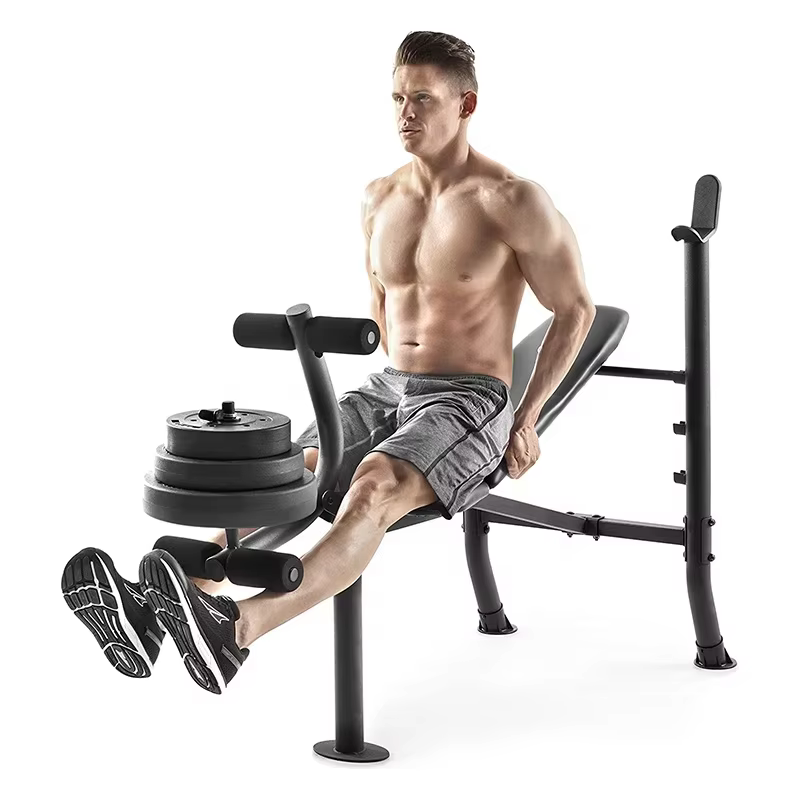 Gym Fitness Equipment 80lbs Standard  Coated Lifting Weight Set Adjustable Weight Bench — image 4