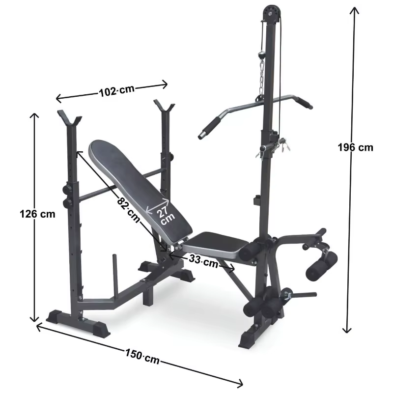 Gymbopro Multi-functional Adjustable Weight Workout Bench Lifting Bed Sit up Foldable Fitness Weight Bench — image 2