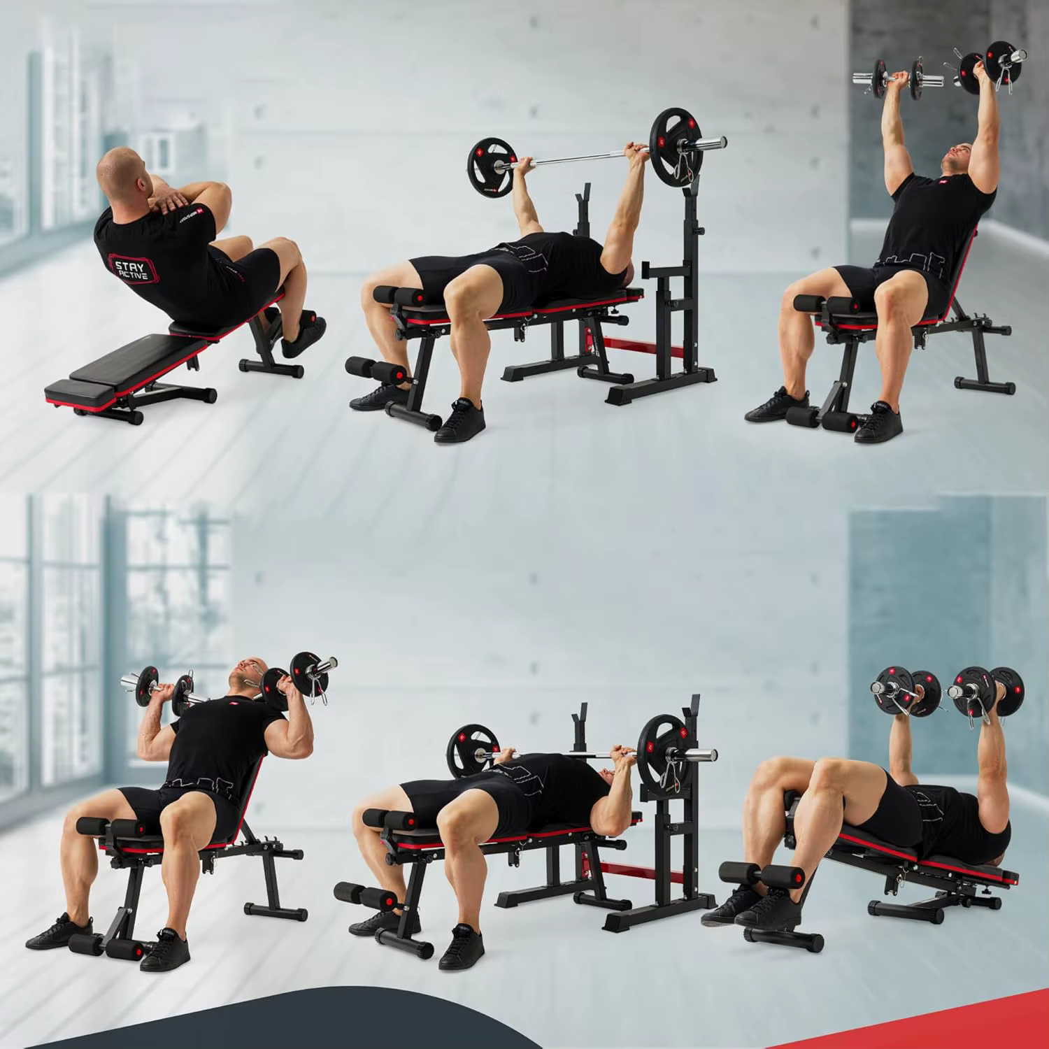 Gymbopro Thickened Steel Tube for Home Use Wholesale Foldable Multifunctional Weight Bench — image 3