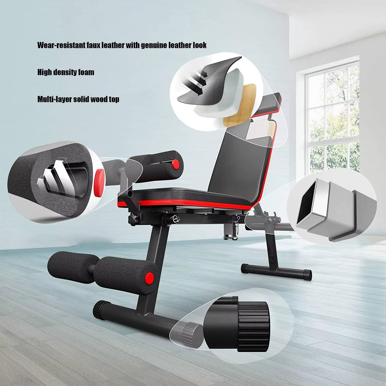 Gymbopro Thickened Steel Tube for Home Use Wholesale Foldable Multifunctional Weight Bench — image 4