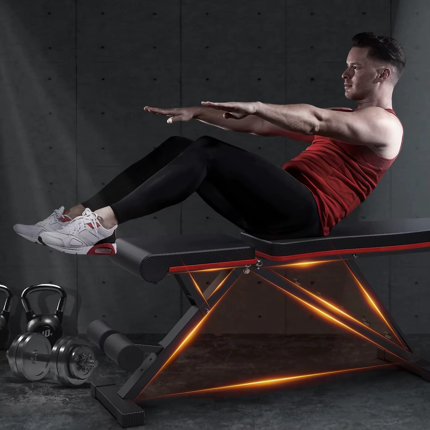Gymbopro Incline Decline Exercise Adjustable Bench Foldable Multifunctional Weight Bench — image 2