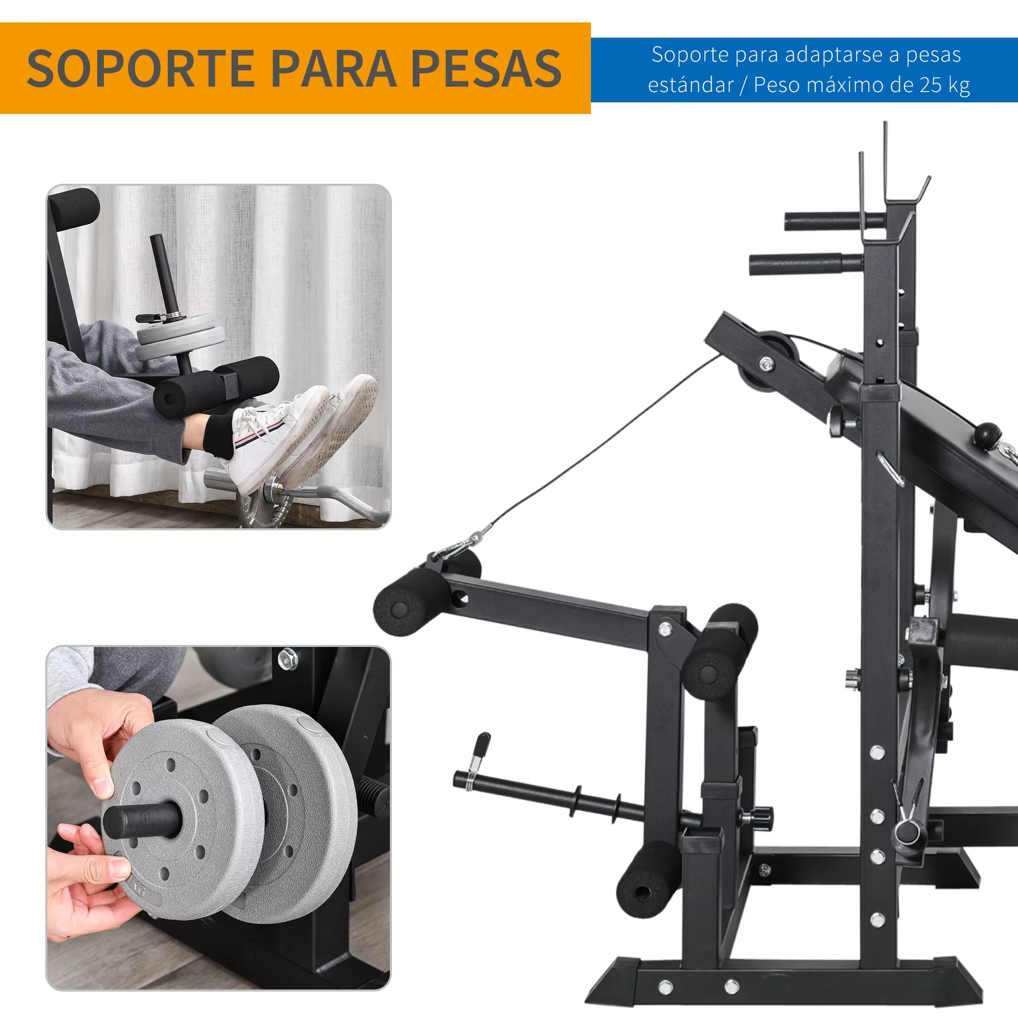 Home Gym Set Multi-functional Weight Bench Wholesale Adjustable Multifunctional Weight Gym Bench with Weights — image 4