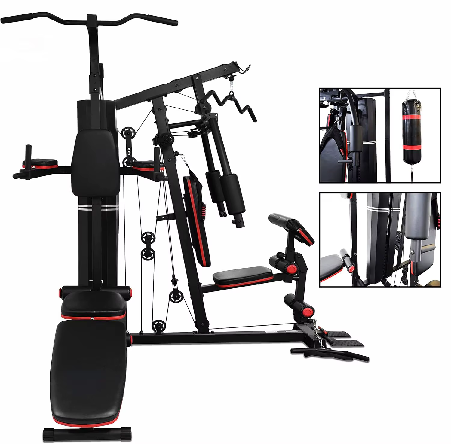 Gymbopro Professional Thickened Steel Pipe 3 Station Home Gym Multi Functional Equipment — image 5