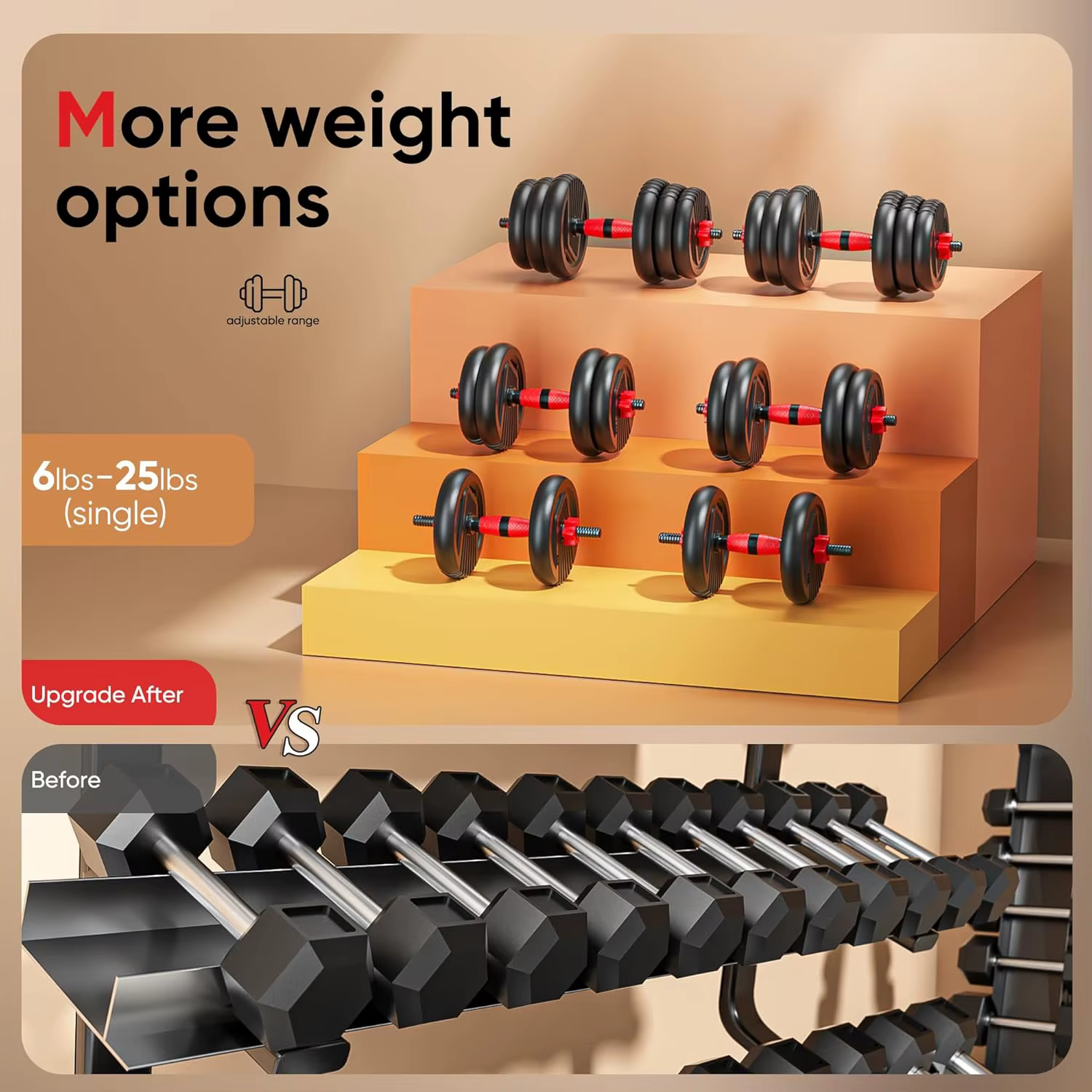 Multifunctional Anti-loosening Doublenut Design Wholesale 50kg Cement Gym Dumbbell Set — image 5