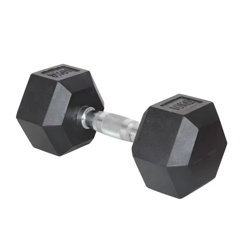 New Design Fitness Accessories High Quality Strength Training Rubber Free Weight Hex Dumbbell — image 2