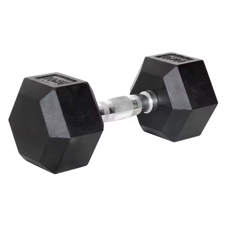 New Design Fitness Accessories High Quality Strength Training Rubber Free Weight Hex Dumbbell — image 3