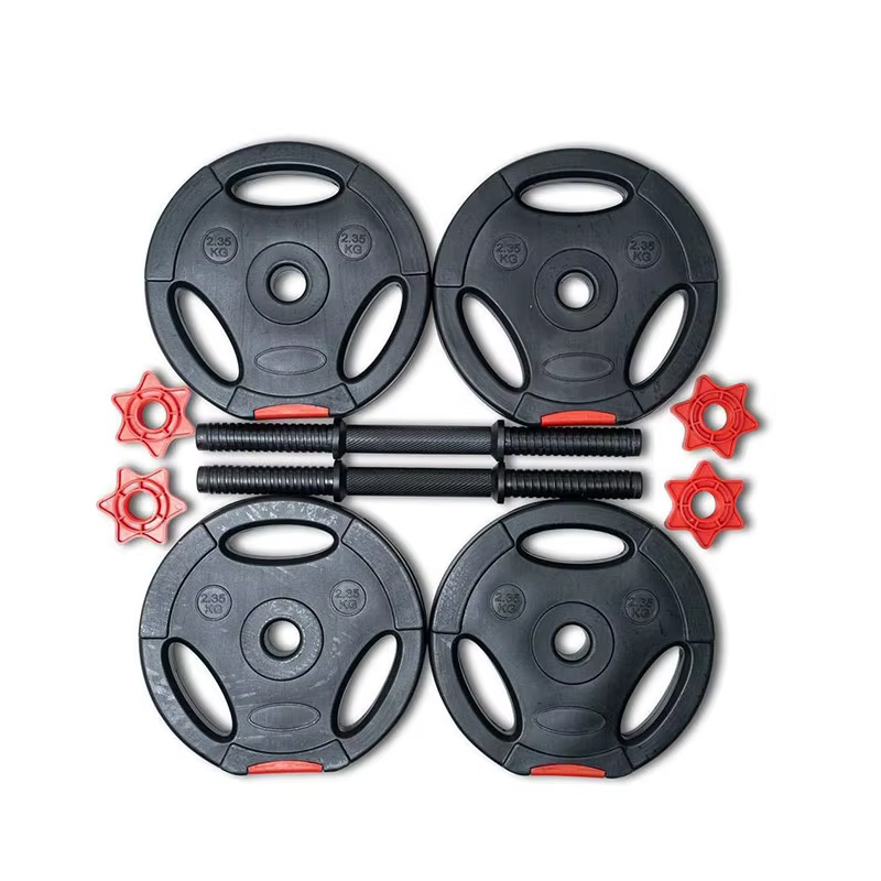 Gymbopro Fitness Equipment Wholesale 10kg Gym Home Plastic Coated Adjustable Cement Dumbbells — image 5