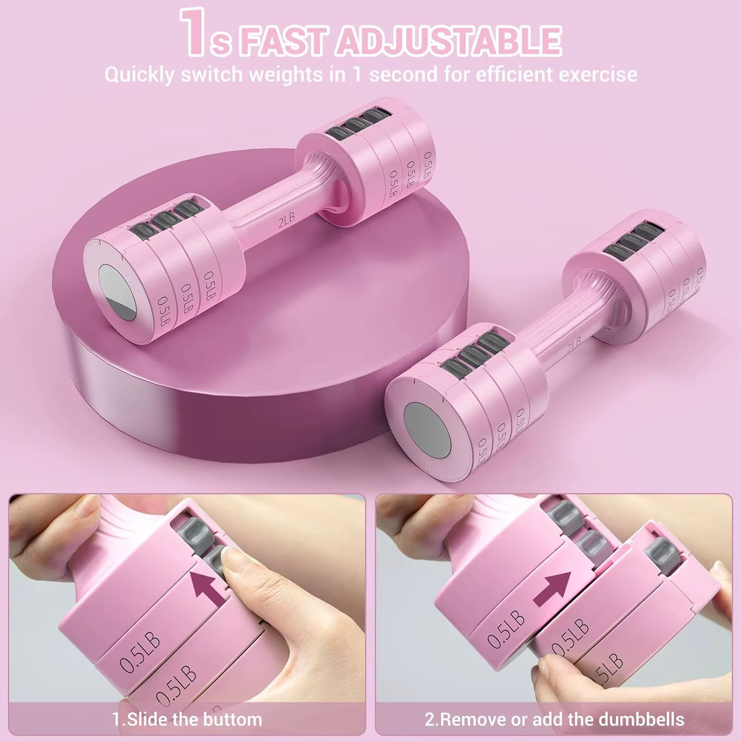 Quickly Removable Adjustable Weight 2kg-5kg Gym Women's 5 kg Dumbbell Set — image 2