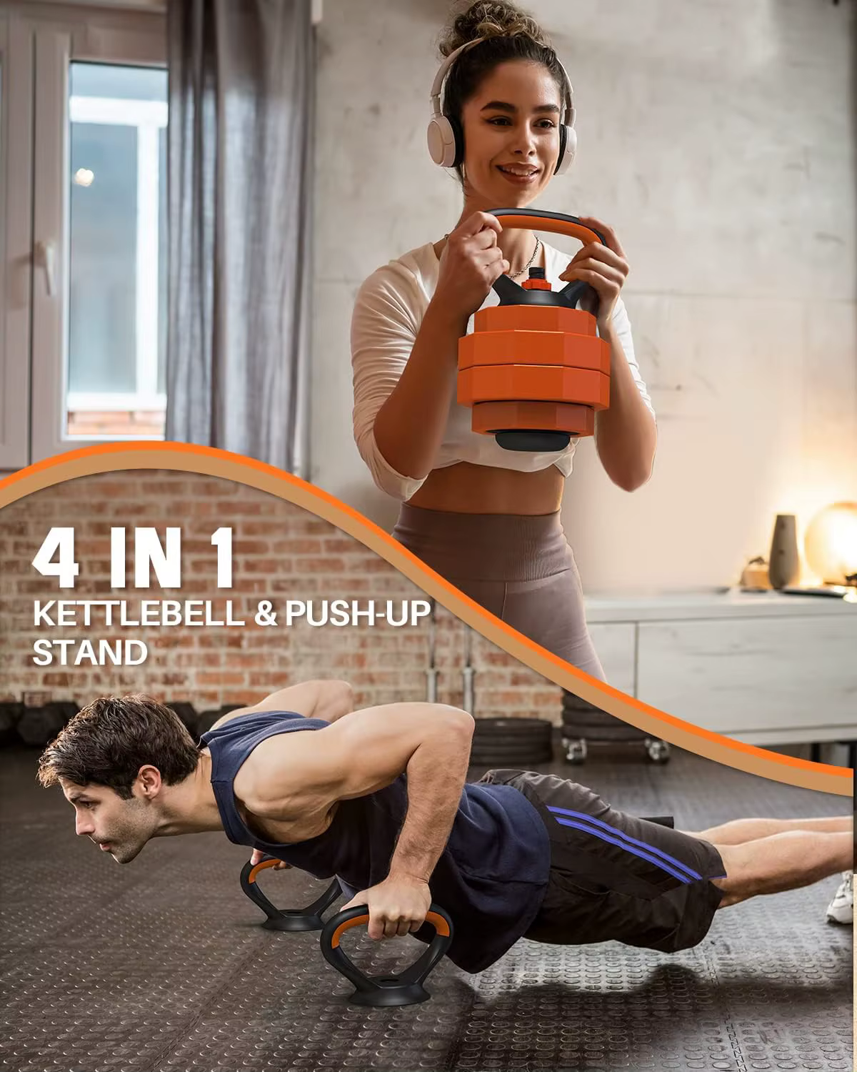 Adjustable Weights Dumbbells Set, 44LB 55LB 66LB Free Weights, 3 in 1 Mutiweight Dumbbell Barbell Kettlebell with Connector — image 3
