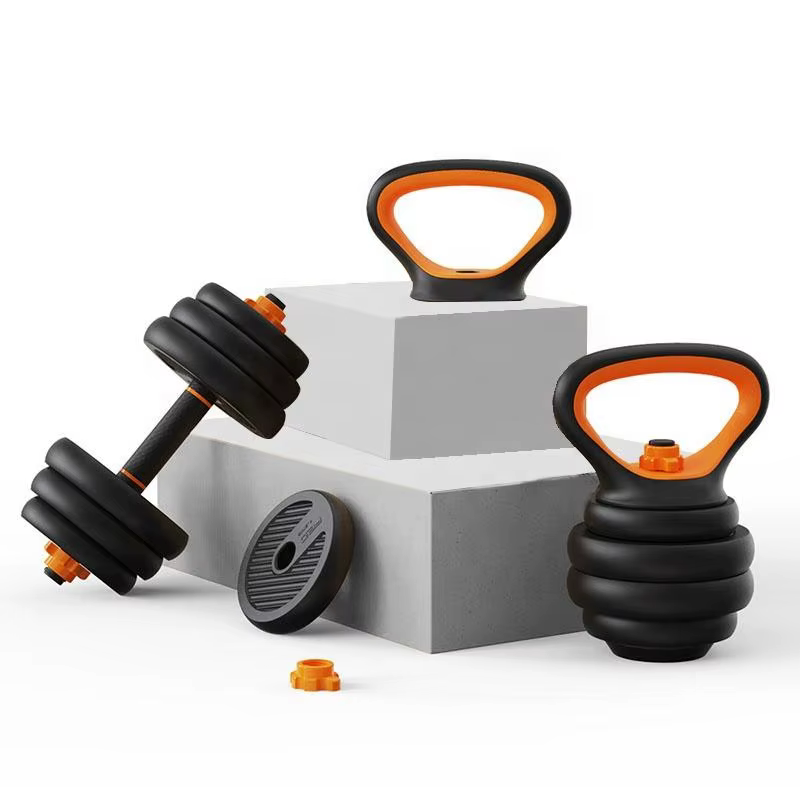 Six in One Steel Dumbbells Barbell Kettlebell Multifunctional Adjustable Dumbbell Set Barbell — image 5