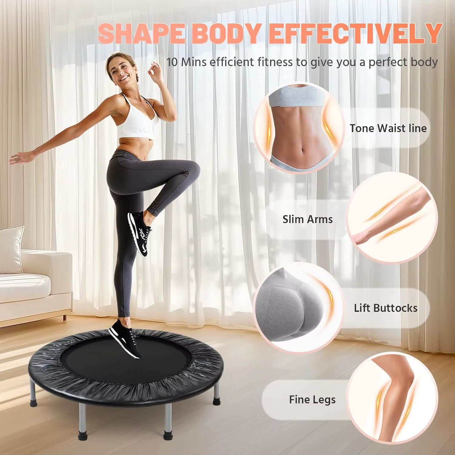 Gymbopro Foldable Multi-size Customized LOGO Resistant  Waterproof PP Mat Indoor Round Fitness Trampoline — image 5