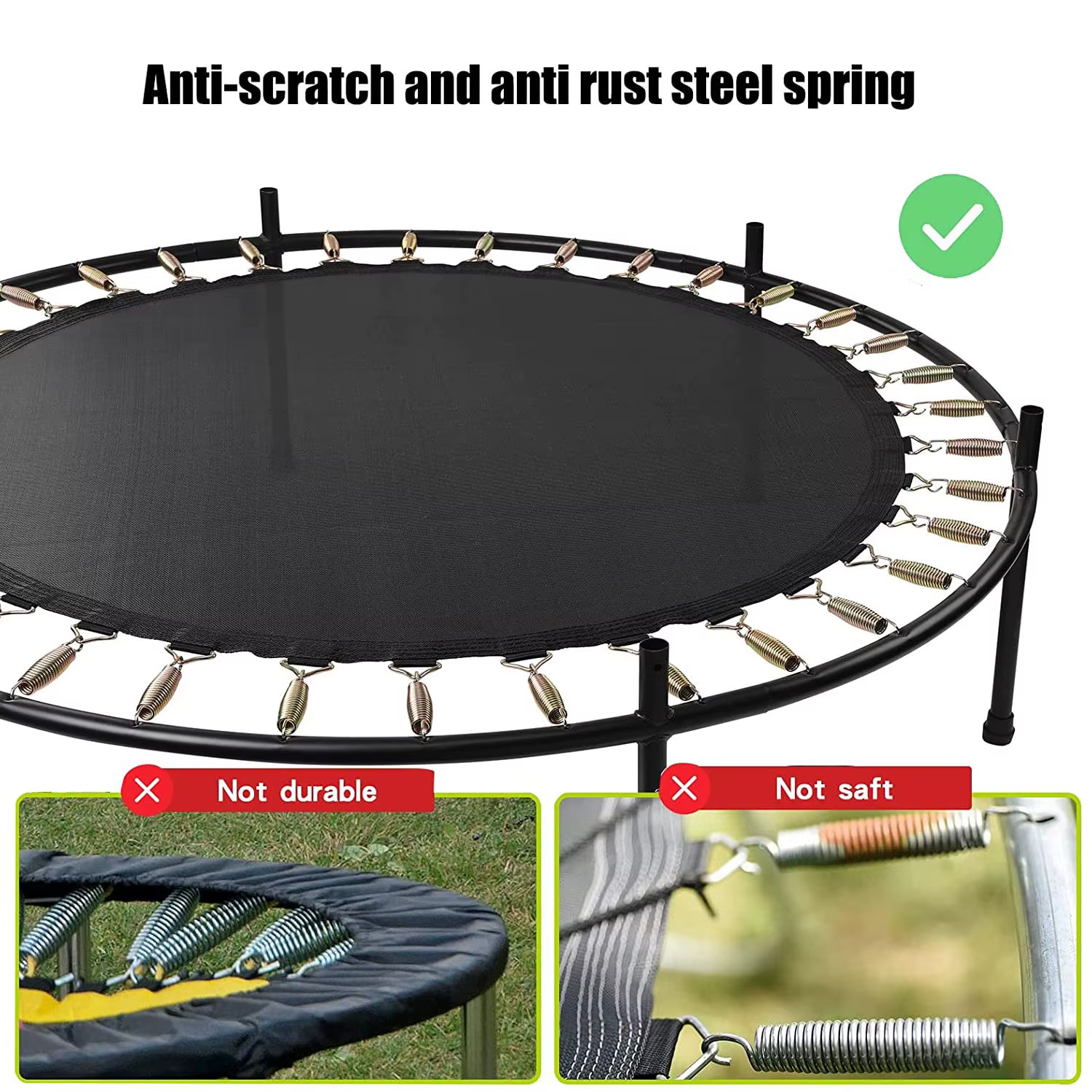 Indoor&outdoor Kids Trampoline with Enclosure Net Gymnastic Jumping Bed Parent-child Interactive Game Fitness Trampoline Unisex — image 3
