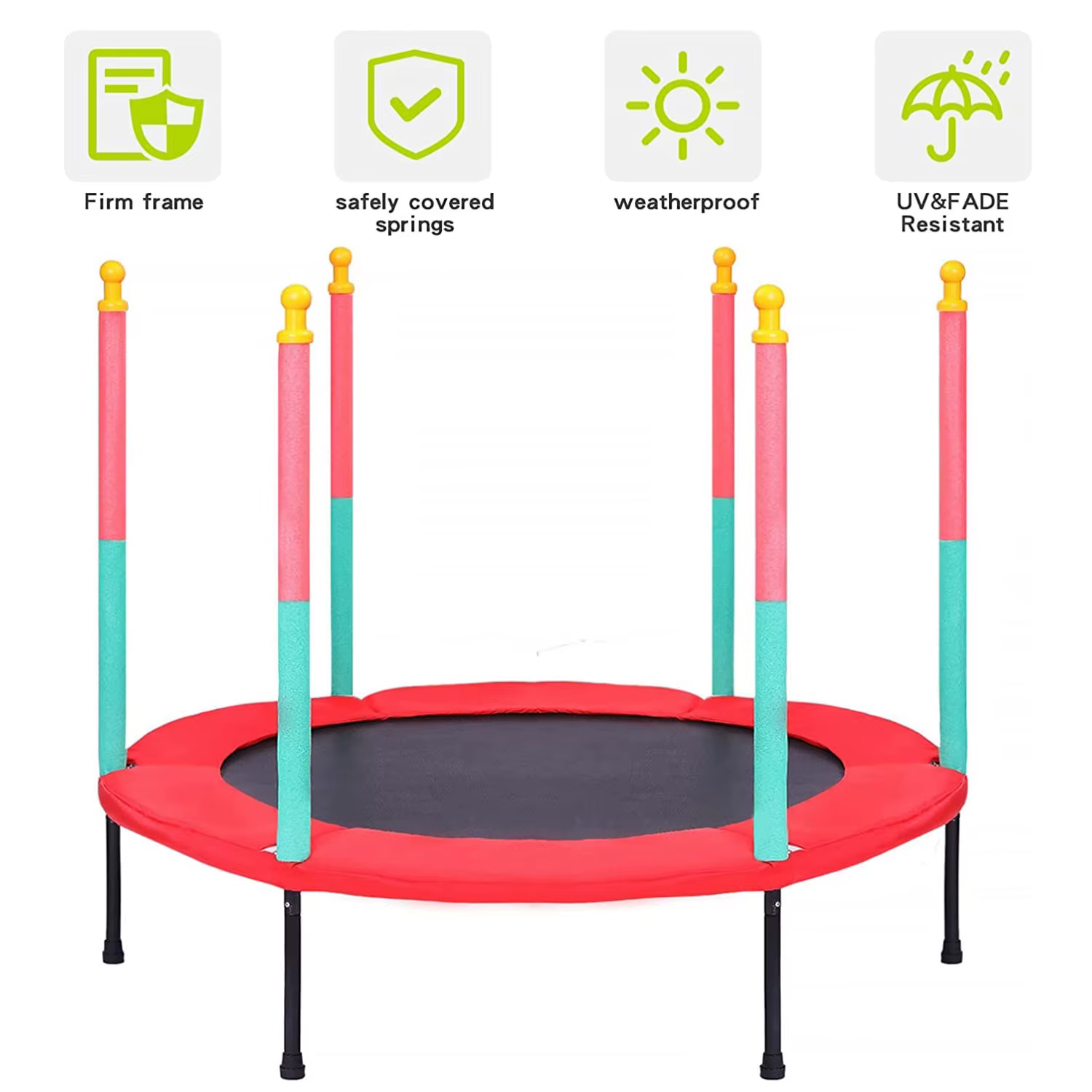 Indoor&outdoor Kids Trampoline with Enclosure Net Gymnastic Jumping Bed Parent-child Interactive Game Fitness Trampoline Unisex — image 5