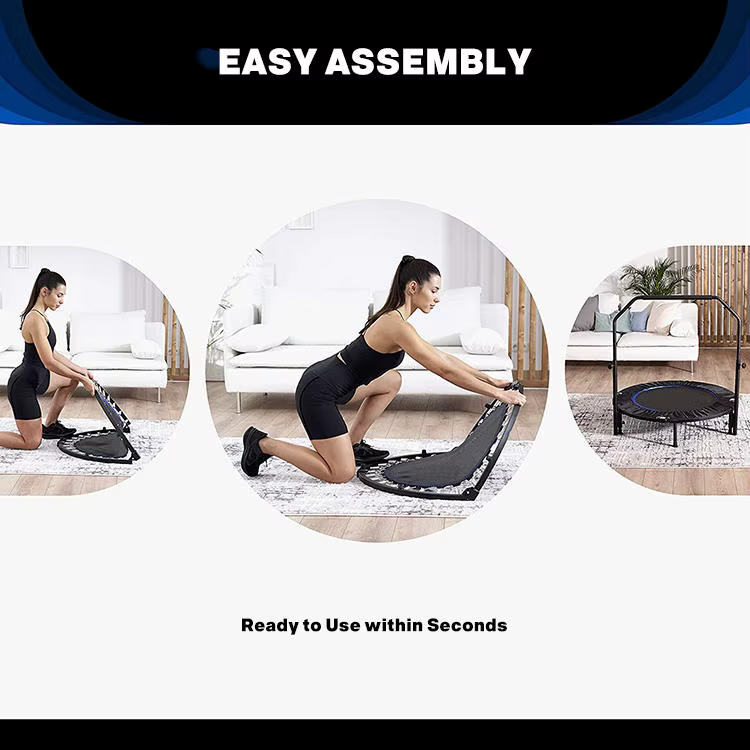 Home Gym Fitness Exercise Indoor Adults Kids Rebounder Small Mini Trampoline With Handle — image 5