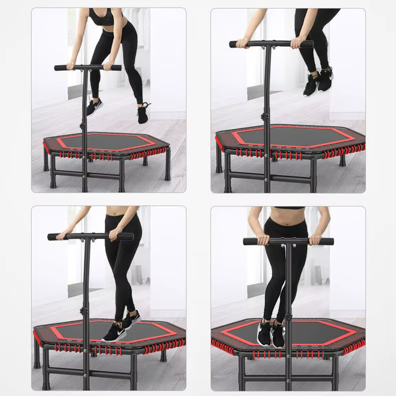 OEM 42\" Durable Black Bungee Mini Gymnastic Indoor Trampoline Polypropylene Fitness Jumping Trampoline — image 6