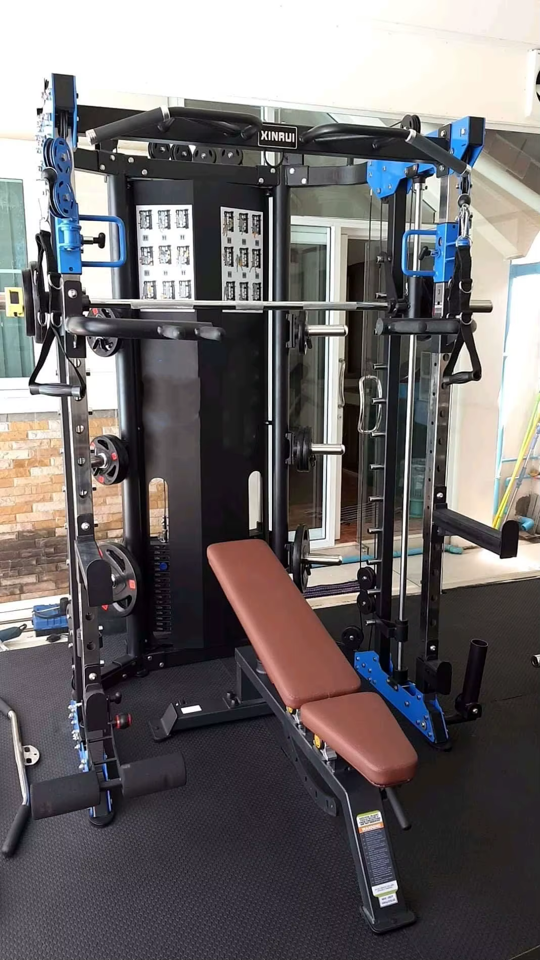 Heavy Duty Multi-Functional Trainer Smith Machine Wall Mount Squat Rack Equipment for Bodybuilding — image 4