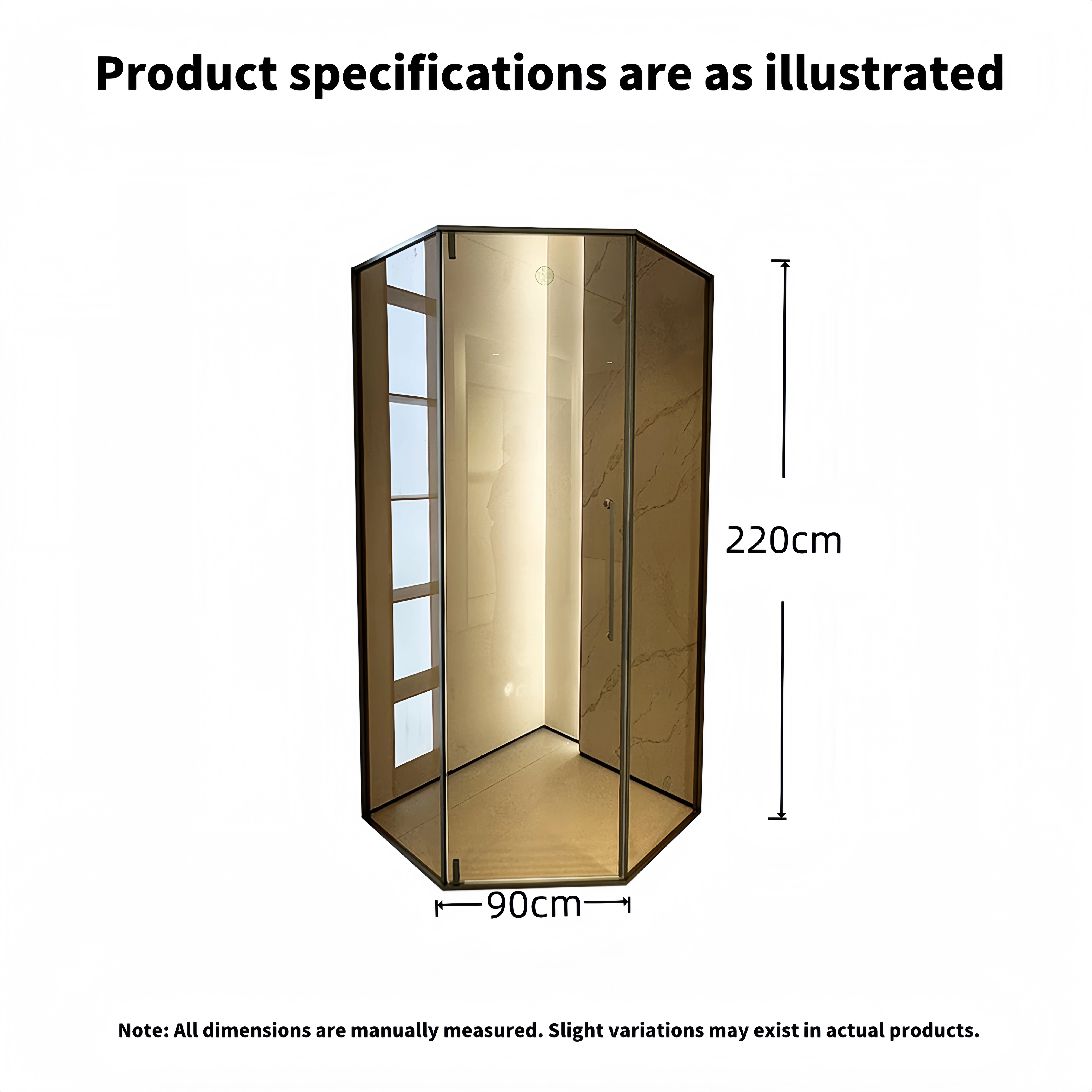 YITE 2025 New Aluminum Frame 8mm Tempered Glass Corner Shower Enclosure Dual Sliding Door Heavy Duty Hotel Use Portable Shower — image 2