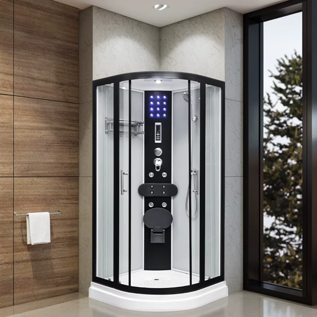 YITE All-in-one Shower Enclosure Sliding Door Style Tempered Glass for Home Rental Apartments Shared Spacesmodern Simple — image 4