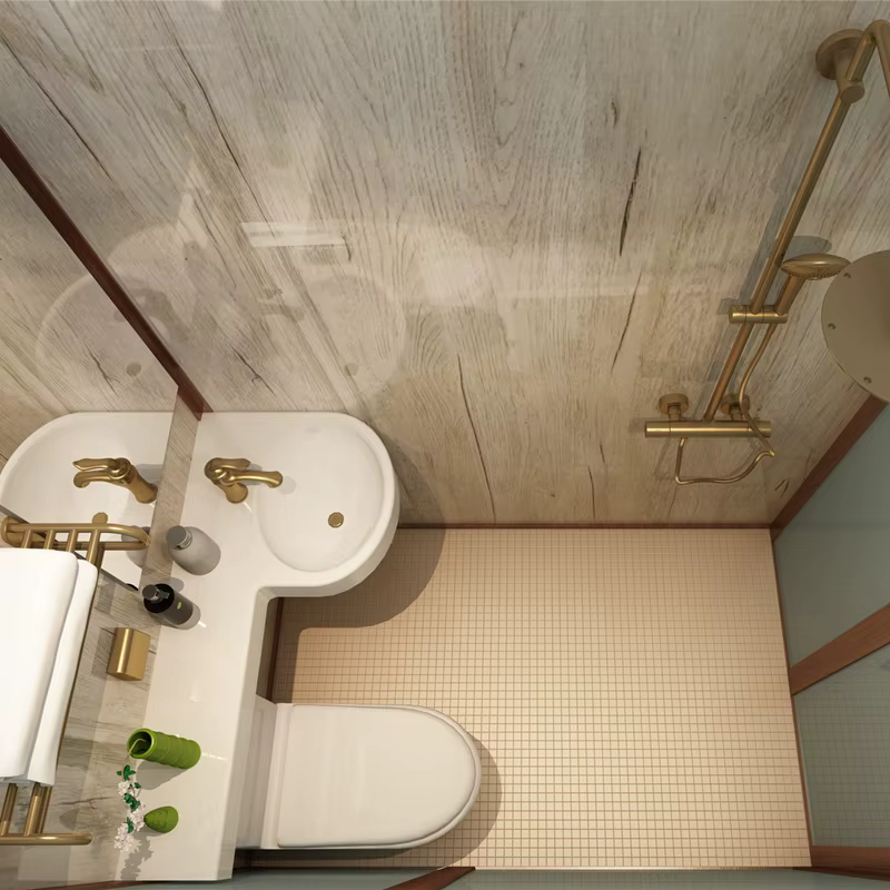 YITE Integrated Bathroom All-in-One Shower Enclosures Classical Design Swing Door Fiberglass Tray Wall-Mounted for Apartments — image 2