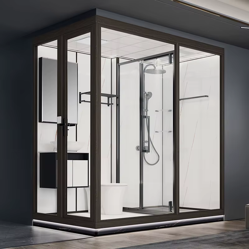 YITE Light Luxury Integrated Isolation Bathroom Swing Door Glass Frame Wall-Mounted for Hotel Dormitory Hospital Wing Shower — image 2