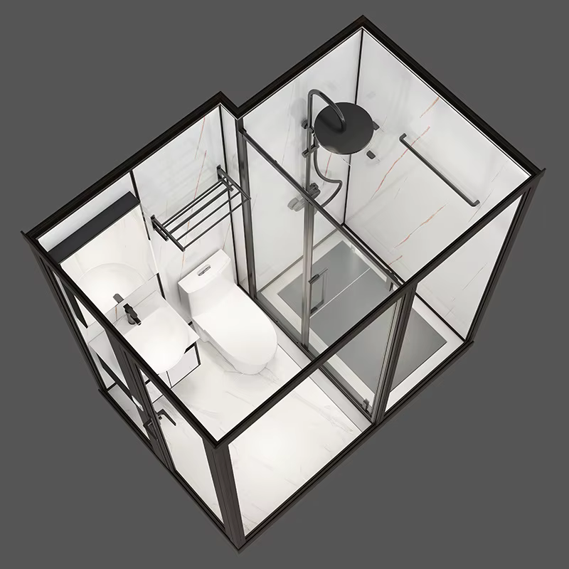 YITE Light Luxury Integrated Isolation Bathroom Swing Door Glass Frame Wall-Mounted for Hotel Dormitory Hospital Wing Shower — image 4