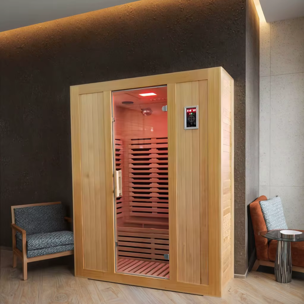 YITE Factory Custom-Made Modern Hemlock Graphene Far Infrared Light Wave Home Sweat Steaming Therapy Sauna Room for Hotel Beauty — image 4