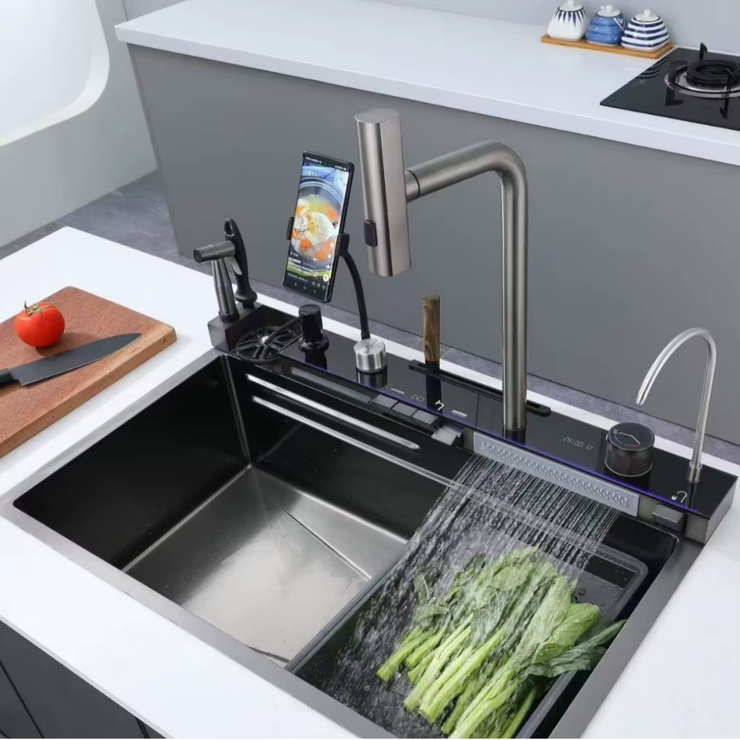 YITE New Stainless Steel 304 Vegetable Washing Basin Mobile Phone Holder Modern Design Honeycomb Embossed Nano High Temperature — image 2