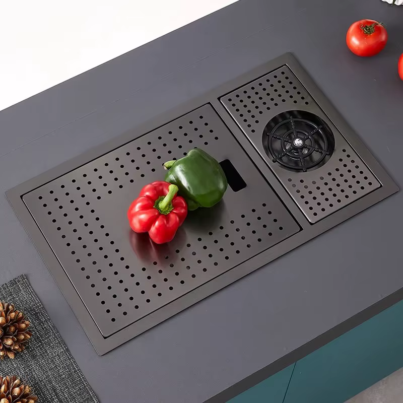 YITE Cup Washer Invisible Sink 304 Stainless Steel Coffee Shop Island Mini Single Sink Black King Kong Surface Nano Craft — image 3