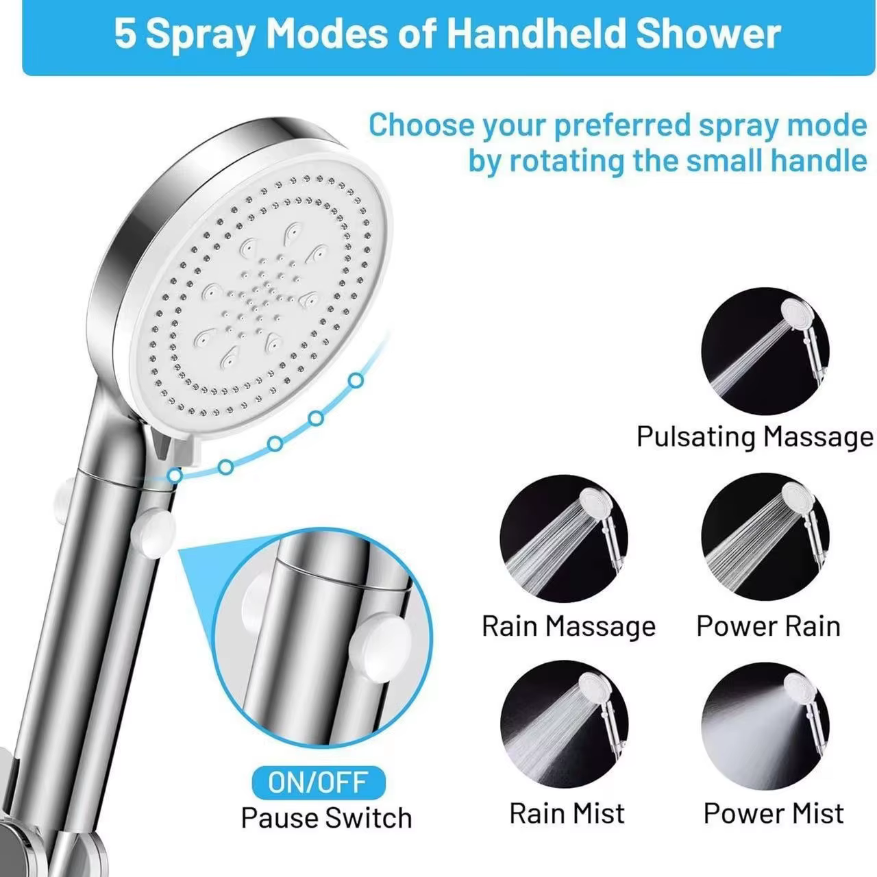 YITE Supercharged Top Spray Rainfall Chrome Shower Head Replaceable Filter Element Bathroom Faucet Accessories Wall Mounting 5 — image 4