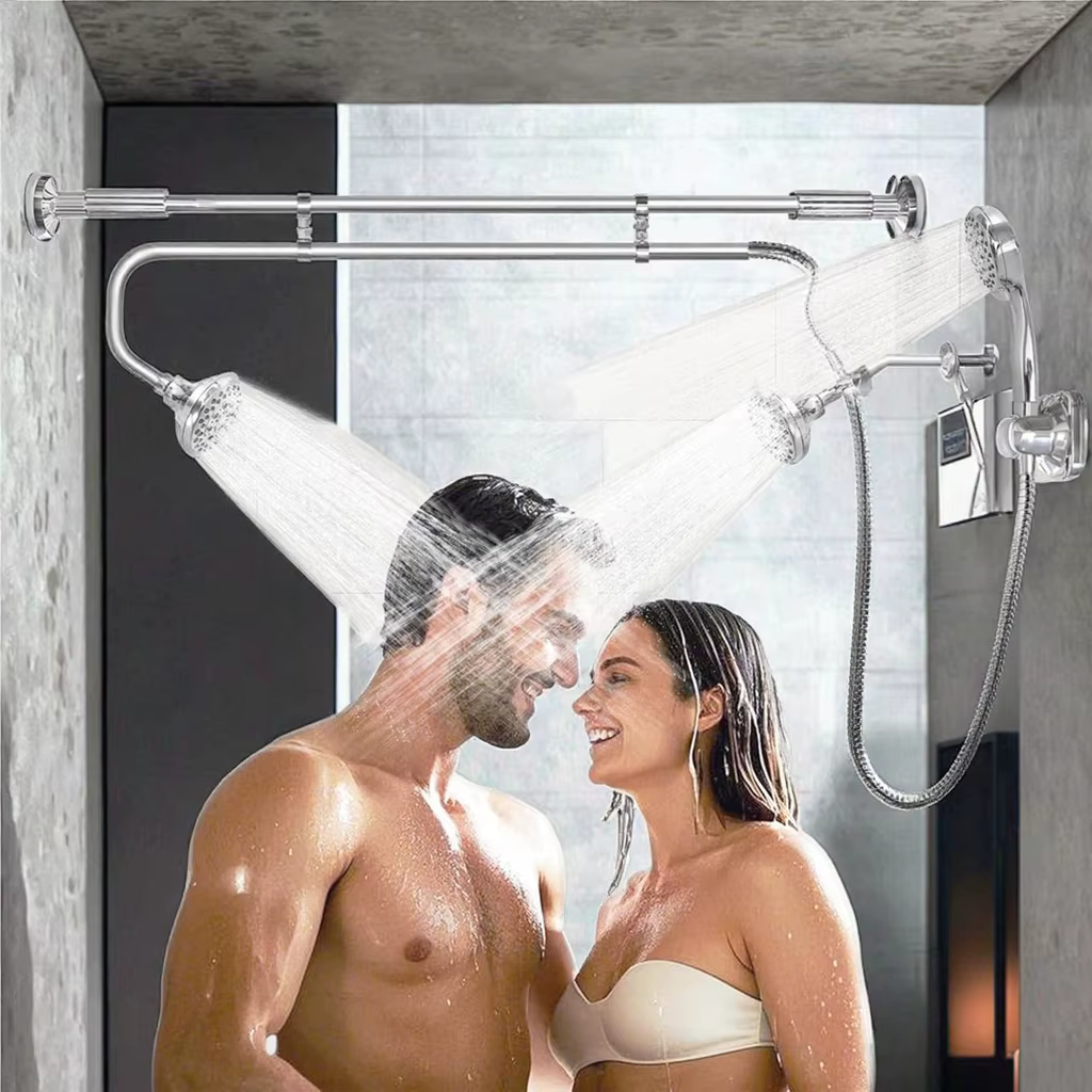 YITE Explosive Couple Single Shower Set High Pressure Adjustable Chrome Polished Stainless Steel Rain Hand Ceramic Wall Mount — image 4
