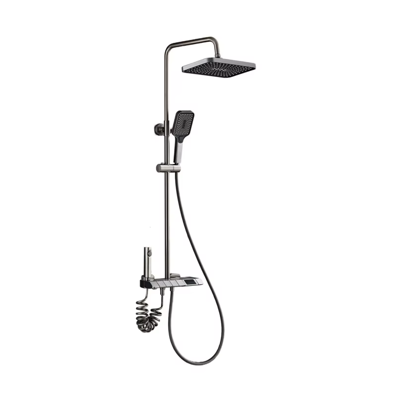 OEM Single-Handle Square Shower Mixer Polished Chrome Hand Tap Curtain Sets for Bathrooms Soft 4-Piece Bathroom Curtain Hotels — image 2
