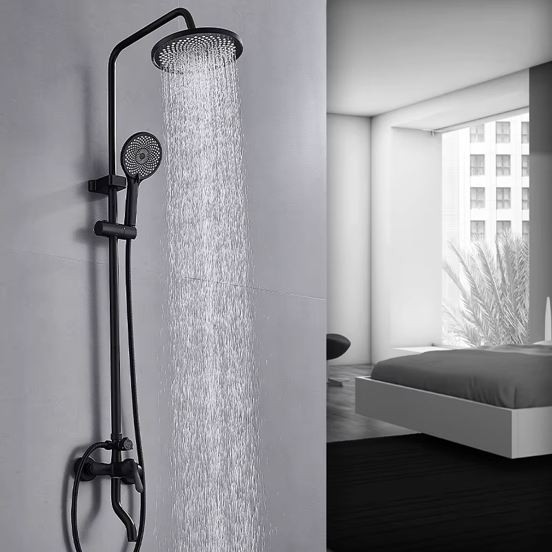 OEM Full Body Shower Set Single Handle Brass Faucet Rain System Mixer Hot Cold Water Valve Chrome Finish Soft Spray for Hotels — image 2
