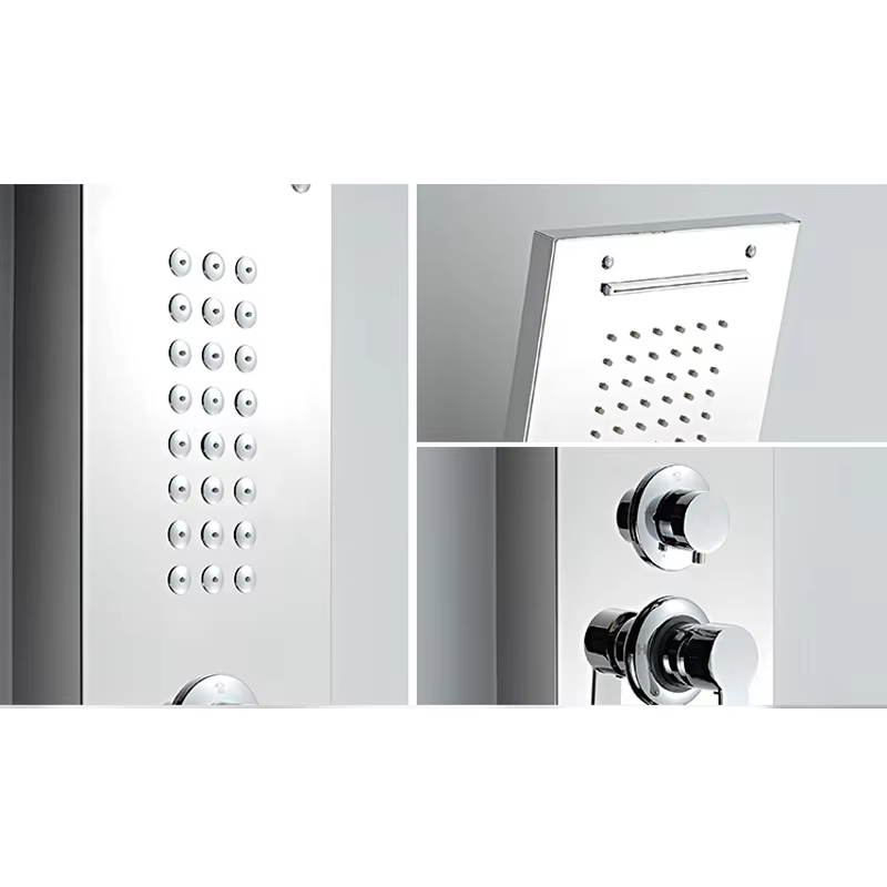OEM Three-Handle Chicken Wall Tiles Digital Shower Set Square Chrome Modern Contemporary Ceramic Hotel Polished Faucet Soft — image 2