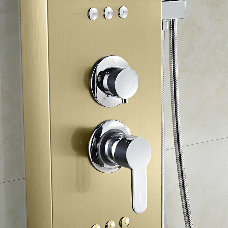 OEM Free Standing Bathtub Bath Tap Shower Panel Set Polished Concealed Mixer System Faucet Chrome Single Handle Soft for Hotels — image 3