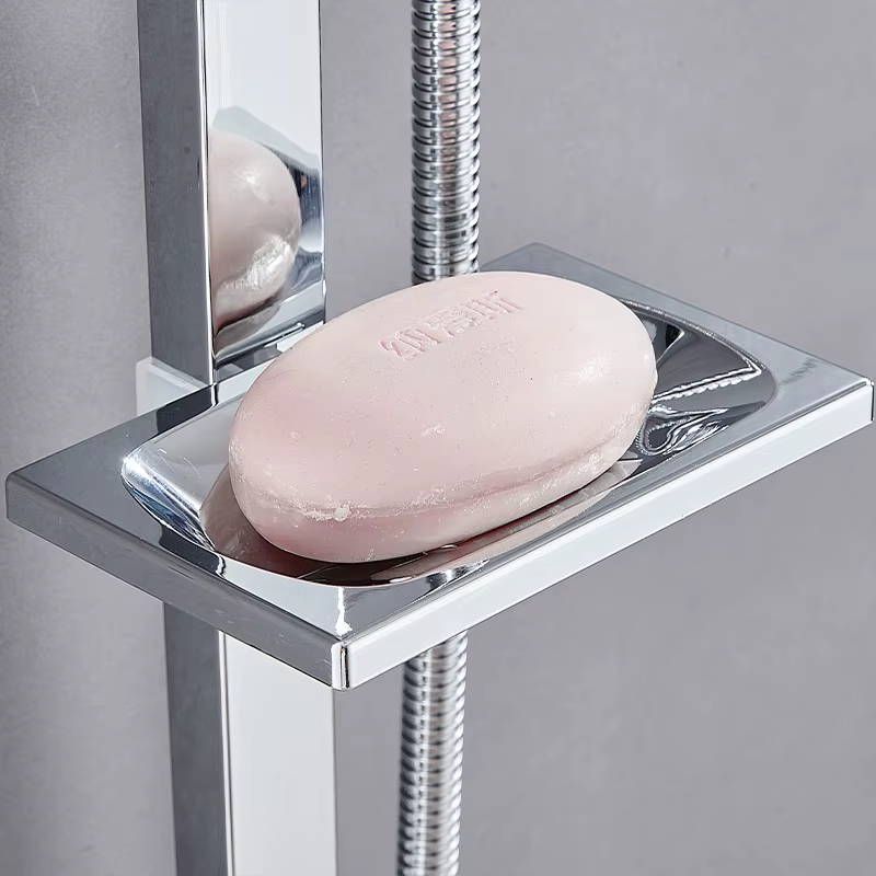 OEM Rain Pink Rose Concealed Curtain Polished Chrome Bathroom Shower Set Single Handle Soft Spray Pattern Ceramic for Hotels — image 3