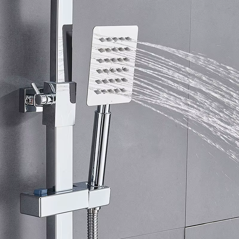 OEM Rain Pink Rose Concealed Curtain Polished Chrome Bathroom Shower Set Single Handle Soft Spray Pattern Ceramic for Hotels — image 5