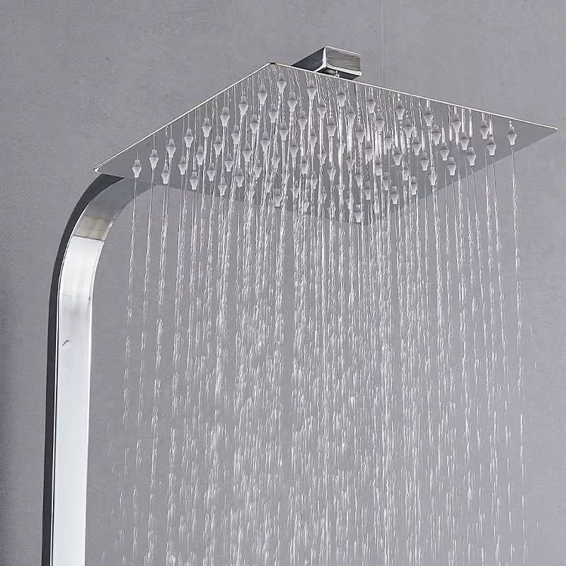 OEM Rain Pink Rose Concealed Curtain Polished Chrome Bathroom Shower Set Single Handle Soft Spray Pattern Ceramic for Hotels — image 6