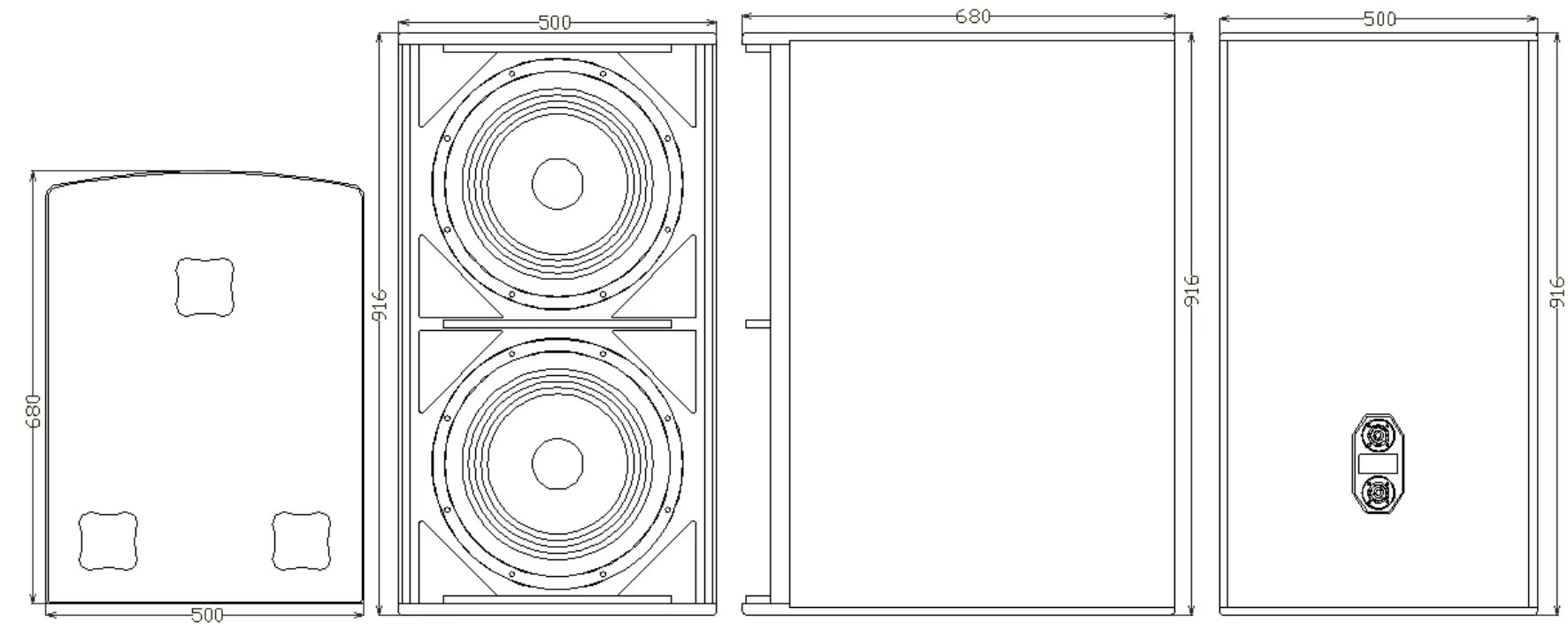 Thinuna T-215B High Powered Passive Dual 15 Inch Loudspeaker 1200W Subwoofer Amplificado Bass Audio Woofer for Stage — image 3
