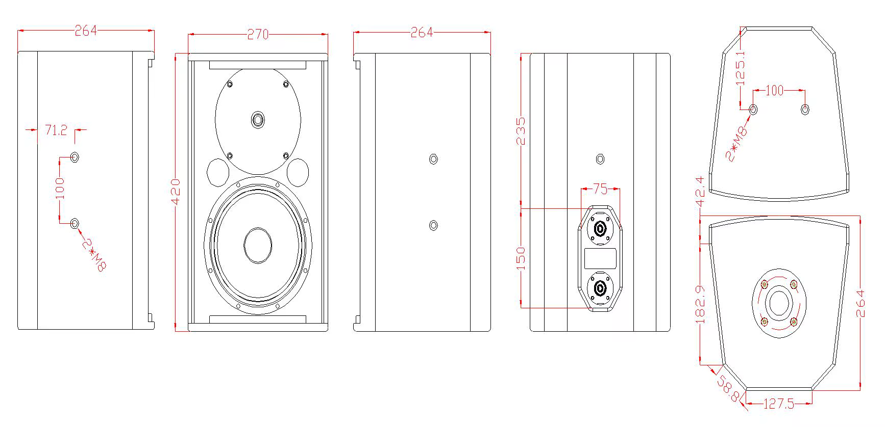 DEKEN STAGE R8 8 Ohm 200 Watt Professional Audio Speaker 8 Inches Full Range Frequency Sound System Stage Speaker for Club — image 6