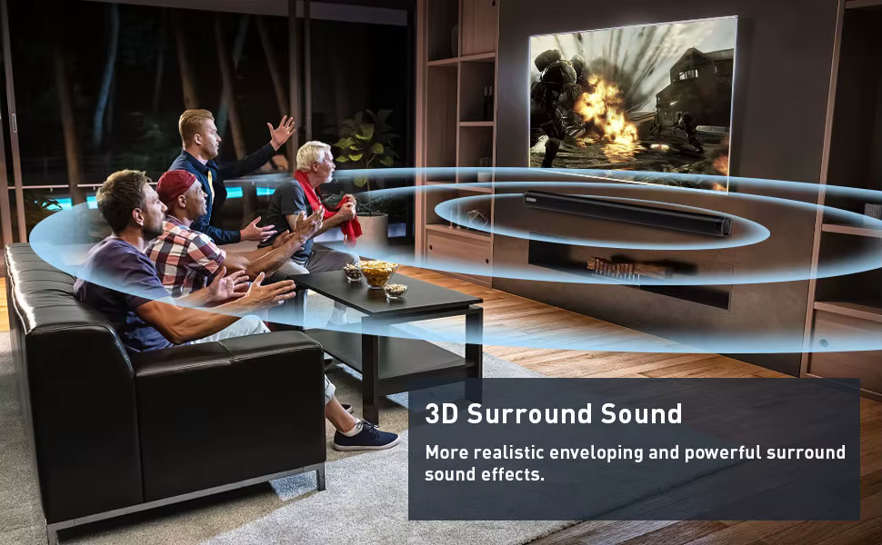 TOPVISION Soundbar,Slim Design Soundbar Bluetooth Sound Bar Speaker Home Theatre System — image 2