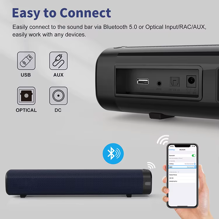 Competitive Price for TV Soundbar 3D Surrounding for Bluetooth Speaker Unique Design Home Theater System for Bluetooth — image 5