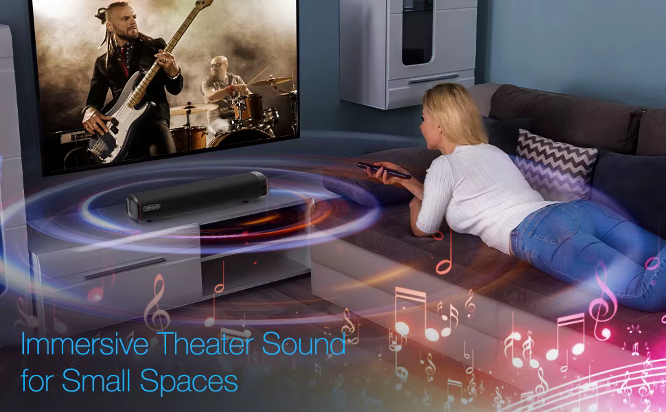 Mini Barra De Sonido Para PC 2.0 Canales Portatil Inalambrico Barra Sonido Para TV 50 W/80dB Altavoces Bluetooth 5.0 — image 2