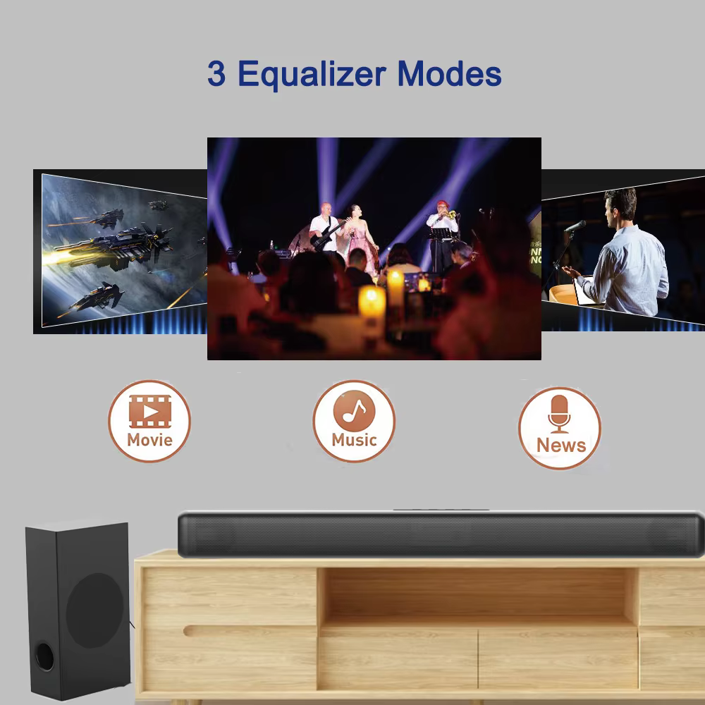 High Power 2.1-channel TV Speaker with Subwoofer Bluetooth Speaker for Home Theater System TV Projector PC Games Sound bar — image 4