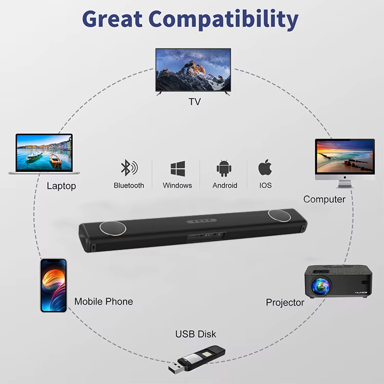 2.1 Channel Soundbar Bluetooth Speaker Built in Subwoofer Home Theater System Barra De Som Sound Bar — image 5