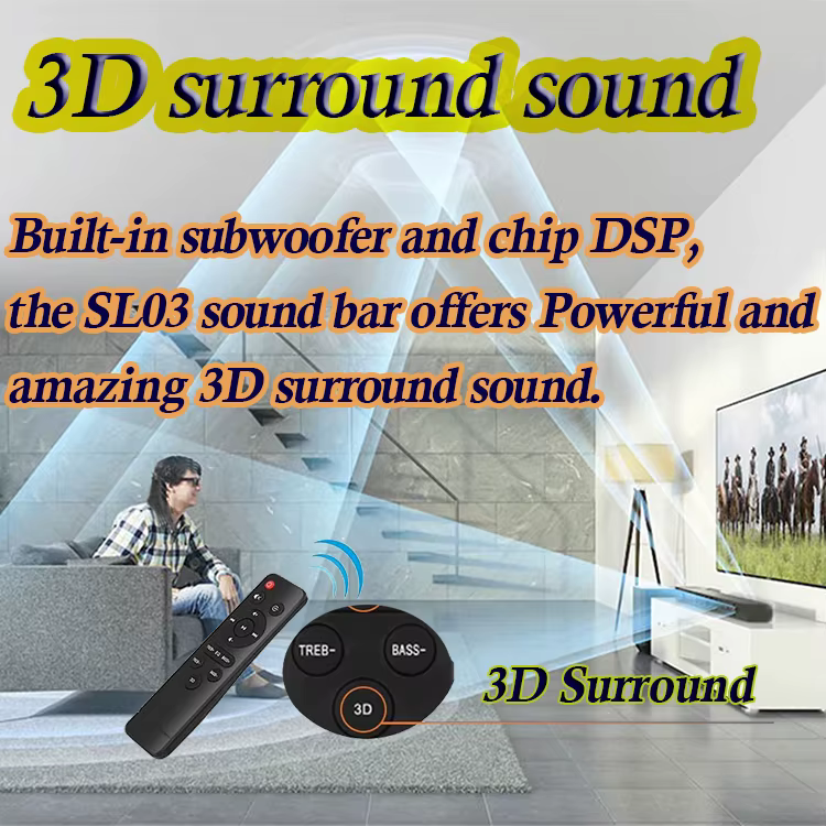 2.1 Channel Soundbar Bluetooth Speaker Built in Subwoofer Home Theater System Barra De Som Sound Bar — image 6