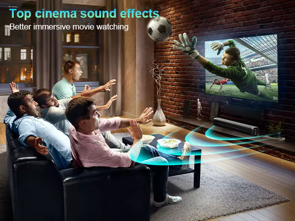 Wireless/BT for Bluetooth Soundbar for Home Theater TV Speaker Soundbar with ARC/OPT/Remote Control — image 2