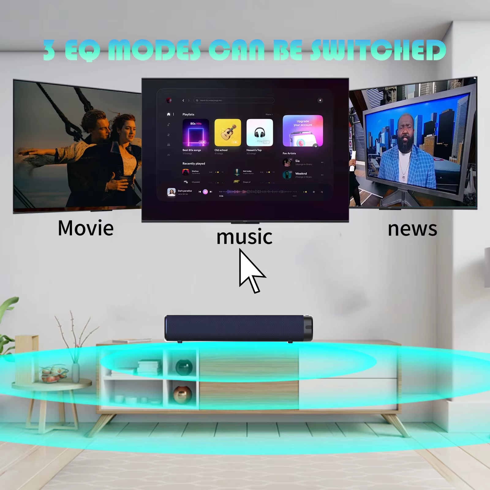 Soundbar with Subwoofer Wireless Hot Selling 60W Bluetooth Sound bar Speaker for Home Theatre System Soundbar — image 3