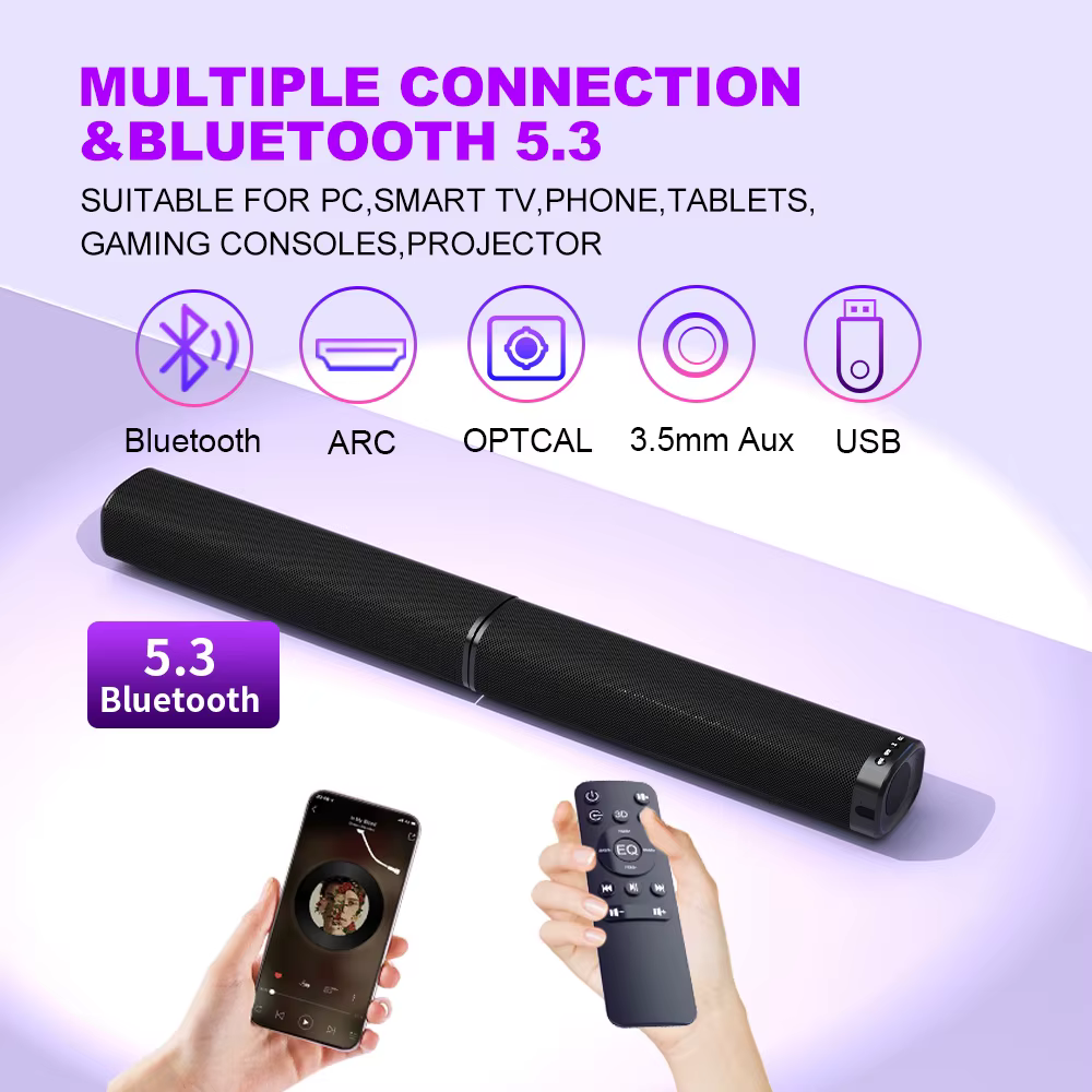 High Quality  Soundbars  Component Stereo System Watt 100 bluetooth Soundbar with Subwoofer Loud — image 4